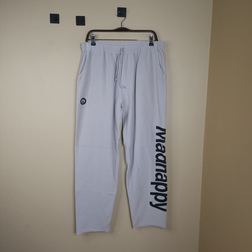 MADHAPPY Classic Universal French Terry Sweatpants Fog Grey Black Size XXL